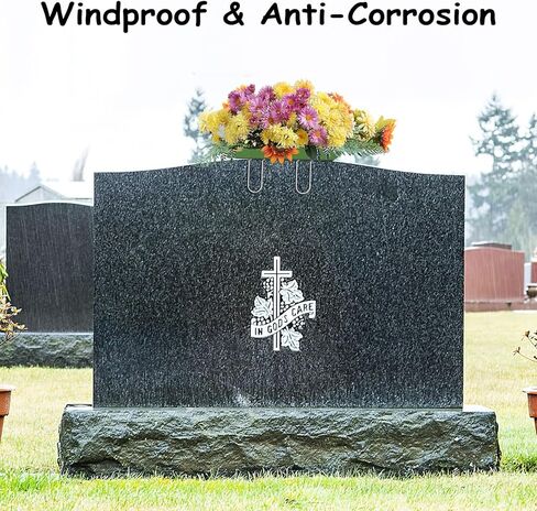 قطعتان من سروج زهرة شاهد القبر للمقابر مع رغوة الأزهار، سروج قبور مقاس 30.48 سم، سلك مقاوم للصدأ لديكورات المقبرة، النصب التذكارية العائلية، شاهد القبر، ديكورات القبر، تصميم الزهور in Kuwait