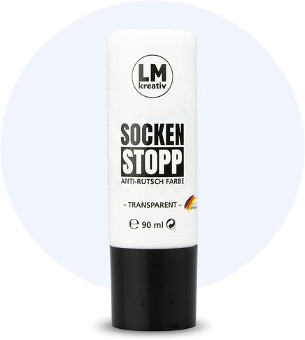 LM Sock Stop (black) 3.04 fl oz - Soft Rubber Textile Paint, Mixable Colors, Washable up to 86°F, Suitable for Light and Dark Materials - Perfect for Creative Designs and Slip-Resistant Textiles in Saudi Arabia