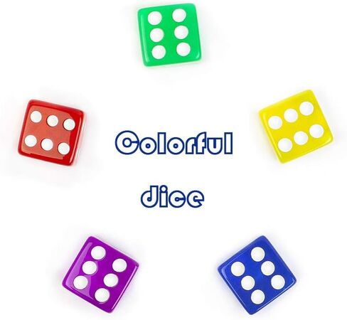 50-Pack 16MM Translucent & Solid 6-Sided Game Dice 5 Sets of Vintage Colors Dice for Board Games and Teaching Math Dice Set Classroom Accessories dice Set RPG dice in Kuwait