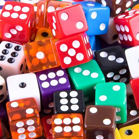 AUSTOR 100 Pcs 12mm Dice 6 Sided Game Dice Set with a Drawstring Pouch in Kuwait