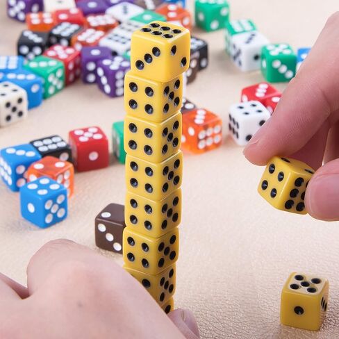 AUSTOR 100 Pcs 12mm Dice 6 Sided Game Dice Set with a Drawstring Pouch in Kuwait