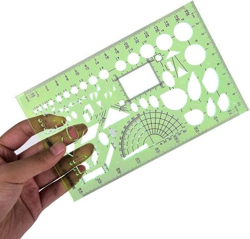 MWELLEWM 11 Pcs/Set Geometric Drawing Template Stencils Drawing Rulers Multi-Function Measuring Ruler for Studying, Designing and Building School Office Supplies… in Saudi Arabia