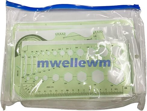 MWELLEWM 11 Pcs/Set Geometric Drawing Template Stencils Drawing Rulers Multi-Function Measuring Ruler for Studying, Designing and Building School Office Supplies… in Saudi Arabia