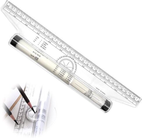 Rovepic Measuring Rolling Ruler Plastic Multifunctional Drawing Parallel Rolling Ruler Circle Arc Drawing Design Rulers for Drawing Parallel Lines Circles Angles Squares Drawing Tool 12 Inch in Kuwait