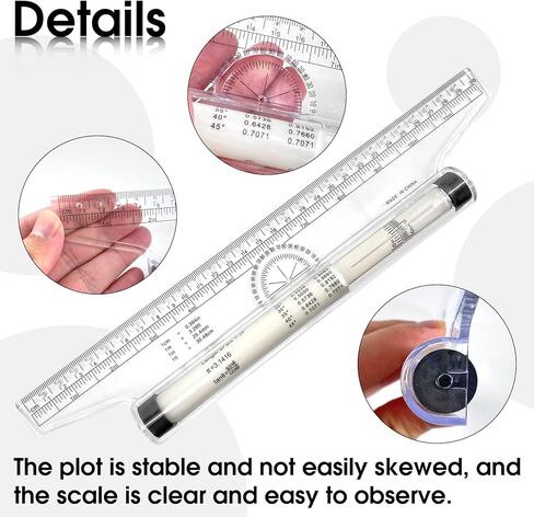 Rovepic Measuring Rolling Ruler Plastic Multifunctional Drawing Parallel Rolling Ruler Circle Arc Drawing Design Rulers for Drawing Parallel Lines Circles Angles Squares Drawing Tool 12 Inch in Kuwait