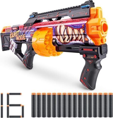 X-Shot Skins Last Stand Dart Blaster - Beast Out Skin by ZURU with 16 Darts, Slam Fire Action, Air Pocket Dart Technology, Toy Foam Blaster for Kids, Teens and Adults in Saudi Arabia