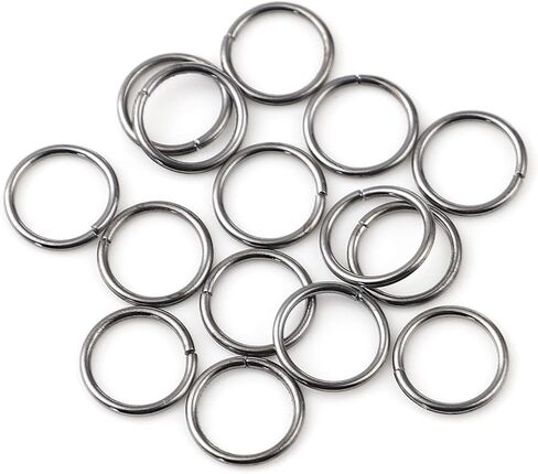 HDSupplies 200 قطعة - حلقات القفز 12 مم مطلية بالفضة اللامعة - 16 مقياس (سمك 1.2 مم) in Kuwait