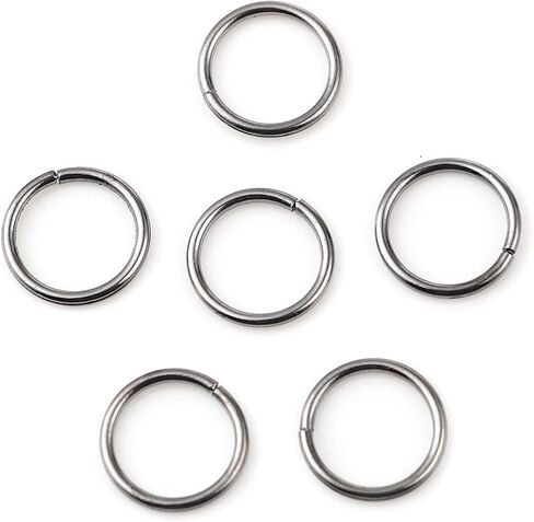 HDSupplies 200 قطعة - حلقات القفز 12 مم مطلية بالفضة اللامعة - 16 مقياس (سمك 1.2 مم) in Kuwait