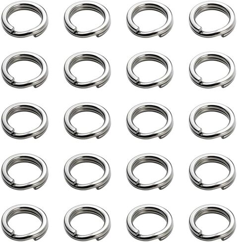 Small Key Chain Ring 20 PCS Metal Split Rings 304 Stainless Steel Flat Rings for Keys Organization/Jewlery Making Findings (8mm) in Saudi Arabia