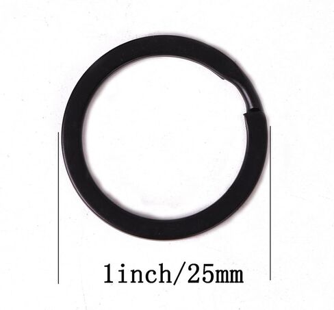 Shapenty 100PCS Black Metal Key Rings Bulk Flat Split Key Chain Part Connector Keyring Clip Keychain Clasp Holder for DIY Craft Project and Home Car Keys Organization (Black, 1 Inch/25mm) in Saudi Arabia