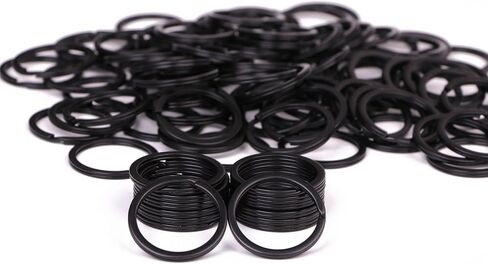Shapenty 100PCS Black Metal Key Rings Bulk Flat Split Key Chain Part Connector Keyring Clip Keychain Clasp Holder for DIY Craft Project and Home Car Keys Organization (Black, 1 Inch/25mm) in Saudi Arabia