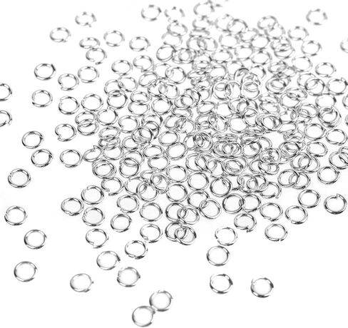 WUBOECE 1000 قطعة 4 مم حلقات القفز المفتوحة حلقة القفز المعدنية لقلادات القلائد سوار المجوهرات DIY صنع النتائج، فضي in Kuwait