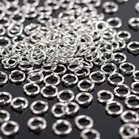 WUBOECE 1000 قطعة 4 مم حلقات القفز المفتوحة حلقة القفز المعدنية لقلادات القلائد سوار المجوهرات DIY صنع النتائج، فضي in Kuwait