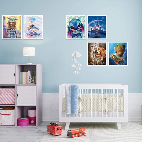 6 Pack 5d Diamond Painting Kits for Adults,DIY Full Drill Diamond Art Kits Paint with Diamonds Crystal Rhinestone Cross Stitch Cartoon Picture Arts and Crafts for Beginners Kids (9.8 X 13.8 Inch) in Kuwait