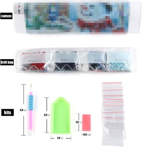 6 Pack 5d Diamond Painting Kits for Adults,DIY Full Drill Diamond Art Kits Paint with Diamonds Crystal Rhinestone Cross Stitch Cartoon Picture Arts and Crafts for Beginners Kids (9.8 X 13.8 Inch) in Kuwait