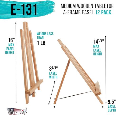 U.S. Art Supply 14" Medium Tabletop Display Easel - Beechwood, Pack of 1 in Kuwait