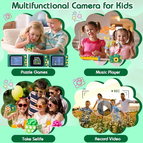 كاميرا أطفال للأطفال الصغار البنات والأولاد الذين تتراوح أعمارهم بين 3 سنوات فما فوق، كاميرا Laelr Dinosaur Kids Selfie 1080P HD كاميرات فيديو رقمية للأطفال الصغار مع بطاقة SD سعة 32 جيجابايت وشاشة IPS 2.0 بوصة وكاميرا أطفال لعيد الميلاد وهدية عيد الميلاد in Kuwait