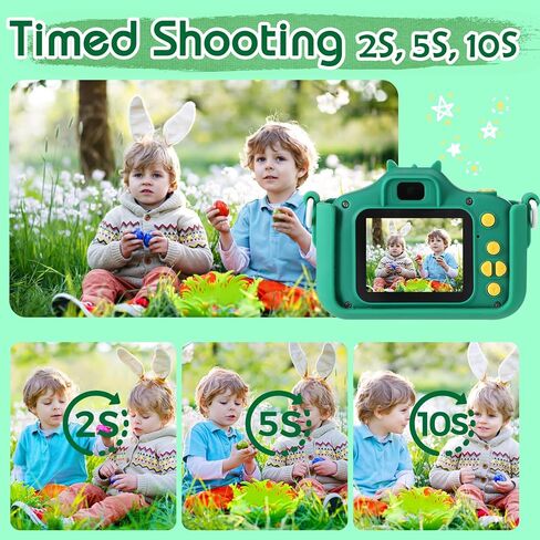 كاميرا أطفال للأطفال الصغار البنات والأولاد الذين تتراوح أعمارهم بين 3 سنوات فما فوق، كاميرا Laelr Dinosaur Kids Selfie 1080P HD كاميرات فيديو رقمية للأطفال الصغار مع بطاقة SD سعة 32 جيجابايت وشاشة IPS 2.0 بوصة وكاميرا أطفال لعيد الميلاد وهدية عيد الميلاد in Kuwait
