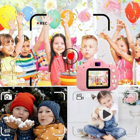 كاميرا بلوتي للأطفال مع بطاقة TF بسعة 32 جيجابايت، كاميرا فيديو رقمية مطورة للأولاد والبنات بعمر 3 سنوات فما فوق، كاميرا رقمية للأطفال، تأثيرات تصوير متعددة، هدايا مثالية لأعياد الميلاد والكريسماس ورأس السنة الجديدة in Kuwait