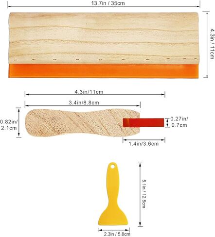 ورون 6 قطع 6 مقاسات من ممسحة طباعة الشاشة، 3 احجام 75 مقياس التحمل ومكشطة حبر خشبية (13.7، 9.4، 5.9 انش)، 3 احجام مكشطة حبر بلاستيكية (6.8، 3.3، 2.3 انش) للطباعة على الشاشة in Kuwait
