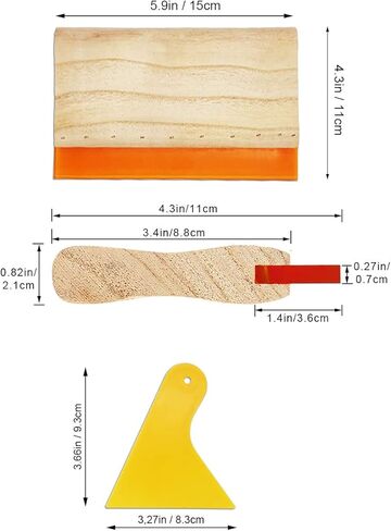 ورون 6 قطع 6 مقاسات من ممسحة طباعة الشاشة، 3 احجام 75 مقياس التحمل ومكشطة حبر خشبية (13.7، 9.4، 5.9 انش)، 3 احجام مكشطة حبر بلاستيكية (6.8، 3.3، 2.3 انش) للطباعة على الشاشة in Kuwait