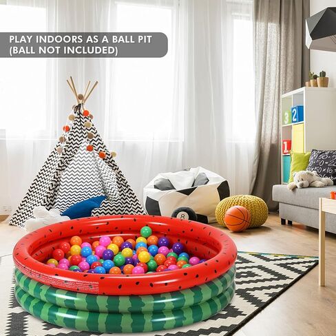 حمامات سباحة للأطفال قابلة للنفخ مقاس 47 بوصة × 47 بوصة × 12 بوصة، مكونة من 3 حلقات من البلاستيك البطيخي، حمام سباحة للأطفال الصغار، حديقة الفناء الخلفي في الهواء الطلق، حمامات سباحة للأطفال، حمامات سباحة صغيرة in Kuwait