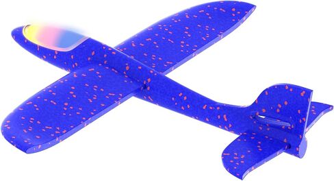 BooTaa 2 Pack LED Airplane Toys,17.5" Large Throwing Foam Plane,2 Flight Mode Glider Plane,Flying Toy for Kids,Xmas Gifts for 3 4 5 6 7 8 9 10 Years Old Boy,Outdoor Sport Toys Birthday Party Favors in Kuwait