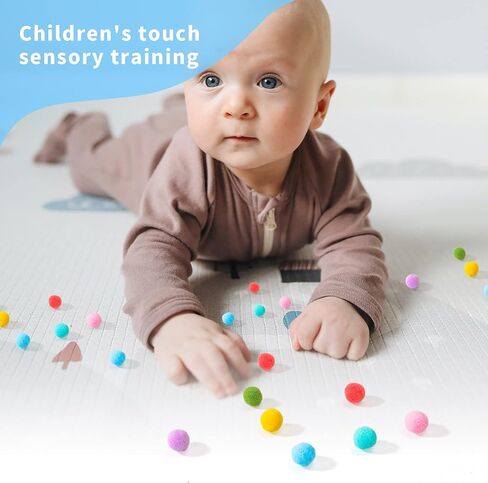 2000 قطعة من كرات بوم بوم للحرف اليدوية عالية المرونة 1 سم من هويكيو - كرات منتفخة ناعمة ومنفوشة، كرات قطنية متعددة الالوان لتزيين الفنون والحرف اليدوية in Kuwait