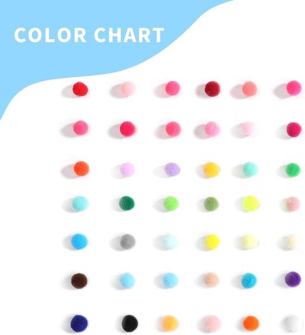 2000 قطعة من كرات بوم بوم للحرف اليدوية عالية المرونة 1 سم من هويكيو - كرات منتفخة ناعمة ومنفوشة، كرات قطنية متعددة الالوان لتزيين الفنون والحرف اليدوية in Kuwait