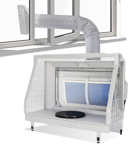 Anesty Water Curtain Airbrush Spray Booth with 3 Fans, Waterfall Paint Booth with Dual Filtration Adjustable Airflow and Bright LEDs for Effective Suction & Optimum Spraying WTRASPB in Kuwait