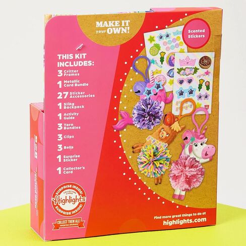 مجموعة سلاسل مفاتيح بوم بوم بوم للاطفال بتصميم يونيكورن من هايلايتز، ابتكر وتخصيص مشابك اكياس بوم بال ملونة بدون خياطة، تتضمن شنطة ظهر قابلة لاعادة الاستخدام للتخزين بدون فوضى، للاعمار من 6 سنوات فما in Kuwait