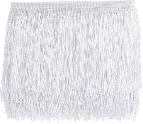 10 Yards Sewing Fringe Trim - Fringe Tassel 15cm Width for Skirt Wedding Dress Lamp Shade Decoration(Balck) in Kuwait