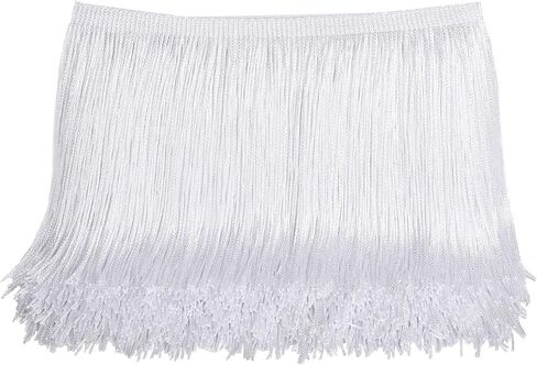 10 Yards Sewing Fringe Trim - Fringe Tassel 15cm Width for Skirt Wedding Dress Lamp Shade Decoration(Balck) in Kuwait
