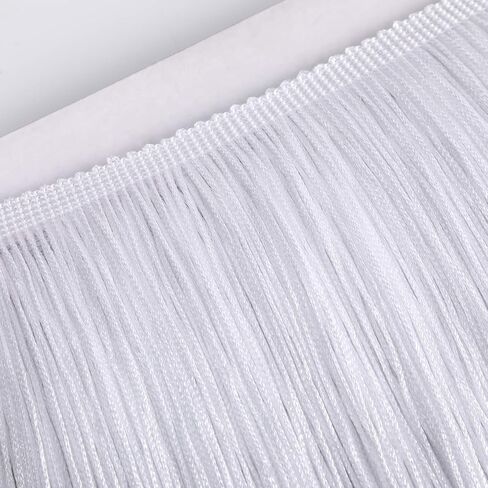 10 Yards Sewing Fringe Trim - Fringe Tassel 15cm Width for Skirt Wedding Dress Lamp Shade Decoration(Balck) in Kuwait