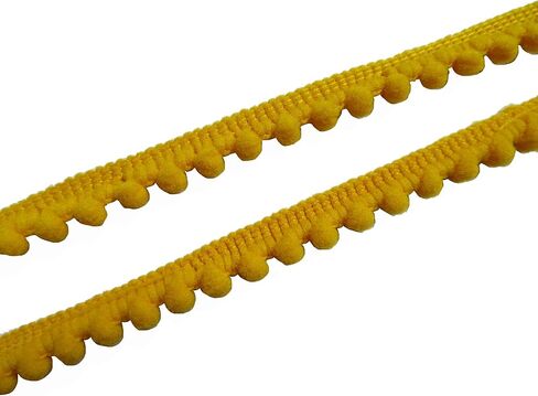 YYCRAFT 10 ياردات 3/8 بوصة واسعة صغيرة بوم بوم الكرة هامش تقليم DIY الحرفية الخياطة ملحق للمنزل ستارة الملابس وسادة الديكور (حجم بوم 5 مم، أبيض) in Kuwait