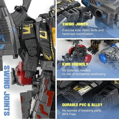 11 Shapes Dinosaur Transforming Robot Toys for Kids 6+, 4 Packs STEM Transformed Action Figure, 4-in-1 DinoRobot Alloy Model Toys, Birthday Gifts for Boys Girls Age 6 7 8 9 10+ Year Old in Saudi Arabia