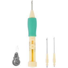 Punch Needle Embroidery Set Embroidery Needle Punch with 3 Sizes Needle Pen Kit Tool for DIY Craft for DIY Threaders Sewing Knitting for Mother(Yellow +) in Saudi Arabia