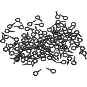 uxcell 200Pcs Small Screw Eye Pins Hooks Mini Eyelets Screws Threaded, 4x8x1mm Self Tapping Screw for Jewelry Making Findings DIY Crafts, White