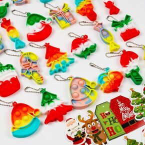 AMUHUA Halloween Party Favors for Kids - 24pcs Halloween Mini Push Pop Keychain Fidget Toys Ghost Pumpkin Witch Hat with Tags for Kids Halloween Gifts Goodies Bag Fillers in Kuwait