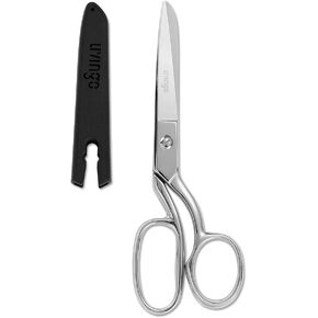 مقص خياطة النسيج الاحترافي من ليفينجو: مقصات خياطة كلاسيكية متعددة الأغراض من الفولاذ المقاوم للصدأ شديدة التحمل بشفرة منحنية حادة من الفولاذ المقاوم للصدأ للمنزل - ذهبي 8 بوصة in Kuwait