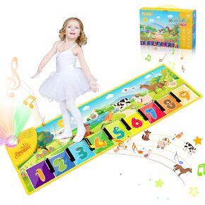 RONIPIC Musical Piano Mat,Upgraded Floor Dance Toys Child Floor Keyboard Touch Play Blanket Dance Mat,Musical Mat Early Educational Toys Gifts with 27 Music Sounds for 2/3/4/5/6 Toddlers in Kuwait