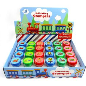 TINYMILLS 24 Pcs Train Stampers for Kids Birthday Party Goody Bag Stuffer Pinata Filler Carnival Rewards Class Prizes in Saudi Arabia