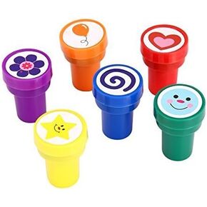 Stamps for Kids, LUCKYBIRD S1118 Best Self Inking Plastic Fun Stamps Set, 6 Count in Kuwait