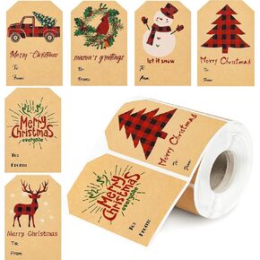 360Pcs Merry Christmas Gift Name Tags Stickers, Self-Adhesive Present Address Wrapping Labels, Xmas to from Kraft Gifts for Envelopes Seals Cards Box in Kuwait