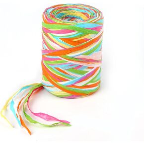 FOIMAS Colored Raffia Paper Ribbon,262ft Craft Raffia Paper String Twine for Easter Spring Gift Wrapping DIY Craft Supply in Saudi Arabia