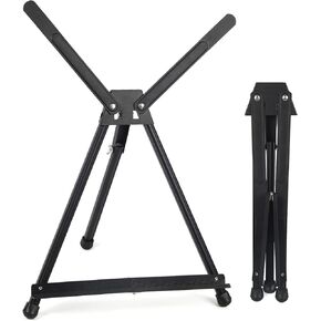Falling in Art Aluminum 15" to 21" Tabletop Easel Display, Black Tripod with Rubber Feet, Holds Canvas, Paintings, Books, Photos, Signs