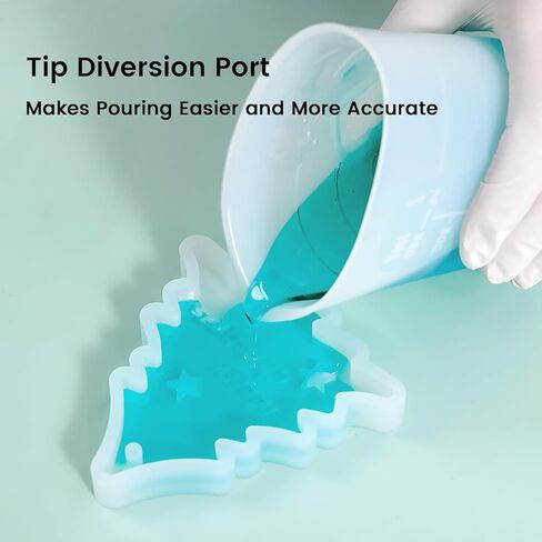 مجموعة أدوات قياس أكواب السيليكون 36 قطعة من الراتنج - أكواب خلط الراتنج 250 مل/8 أونصة و100 مل، ماصات عصي التحريك من السيليكون، سهلة التنظيف، غير سامة، لوازم راتنجات الإيبوكسي المتينة للقوالب والطلاء وصناعة المجوهرات in Kuwait