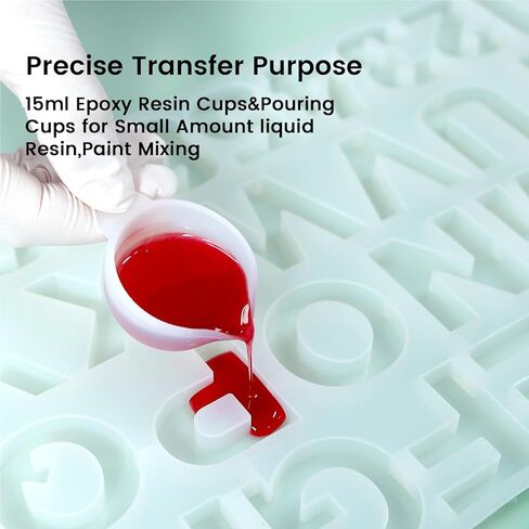 مجموعة أدوات قياس أكواب السيليكون 36 قطعة من الراتنج - أكواب خلط الراتنج 250 مل/8 أونصة و100 مل، ماصات عصي التحريك من السيليكون، سهلة التنظيف، غير سامة، لوازم راتنجات الإيبوكسي المتينة للقوالب والطلاء وصناعة المجوهرات in Kuwait