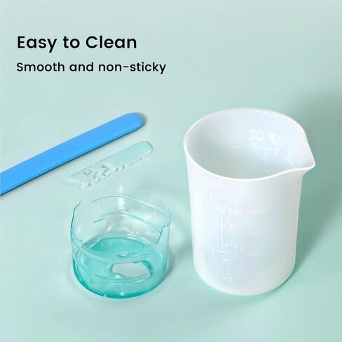 مجموعة أدوات قياس أكواب السيليكون 36 قطعة من الراتنج - أكواب خلط الراتنج 250 مل/8 أونصة و100 مل، ماصات عصي التحريك من السيليكون، سهلة التنظيف، غير سامة، لوازم راتنجات الإيبوكسي المتينة للقوالب والطلاء وصناعة المجوهرات in Kuwait