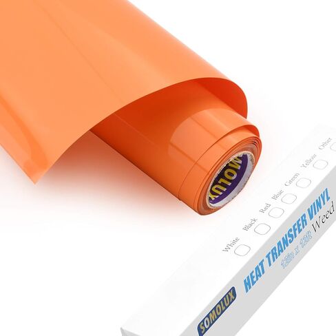 SOMOLUX HTV Iron on Vinyl 12inch x12feet Roll Easy to Cut & Weed Heat Transfer Vinyl DIY Design for T-Shirts Glossy Black in Kuwait